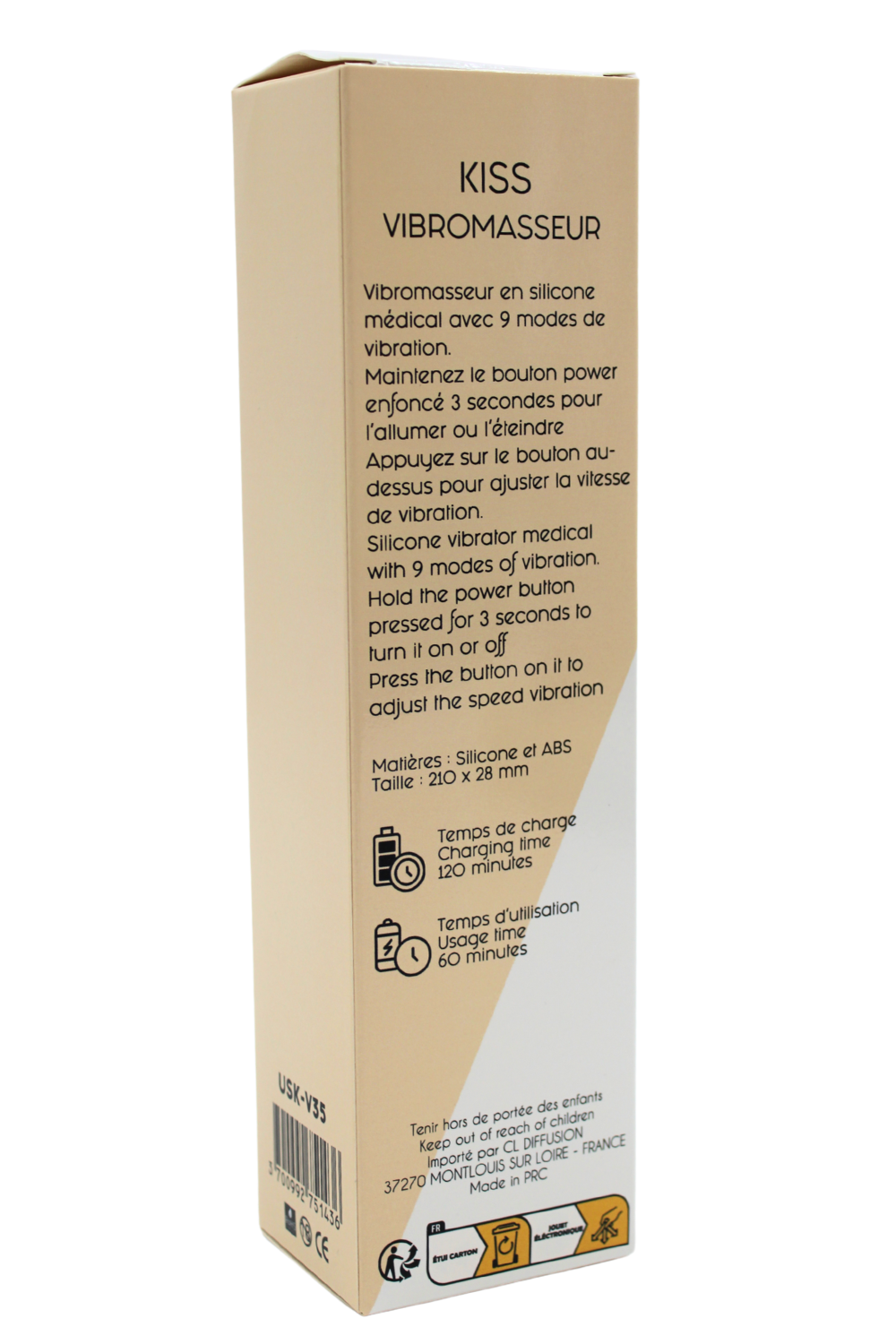 Vibromasseur Rouge Ultra-Souple KISS – Coeur Ardent – vue 4