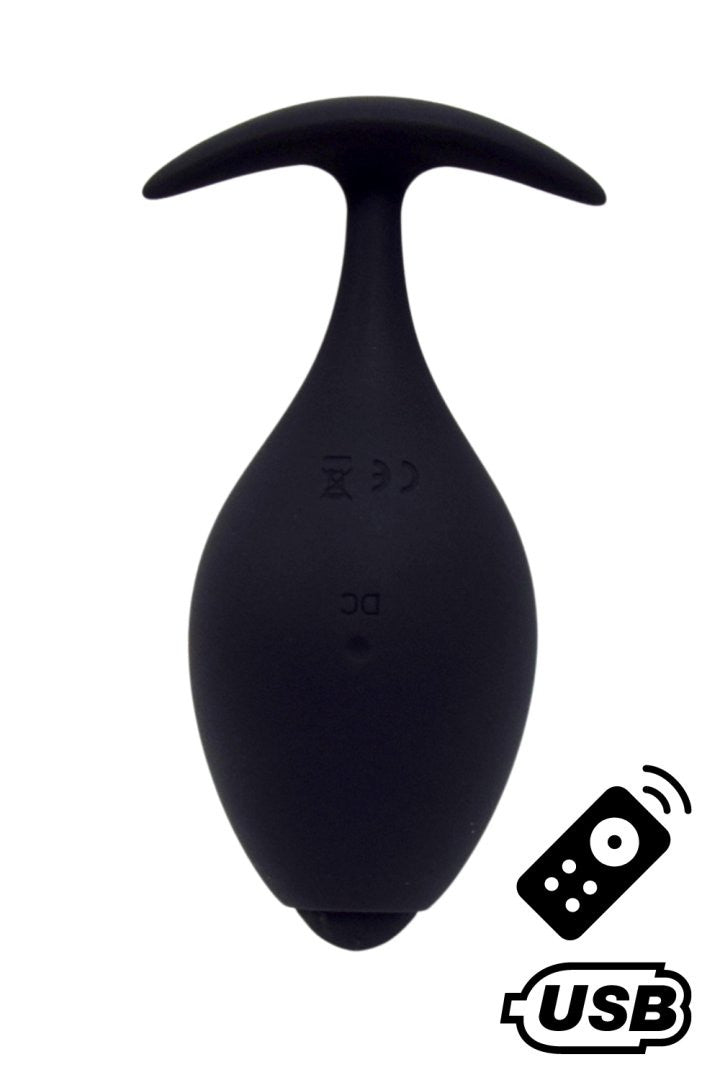 BABA, Plug vibrant anal noir USB, avec télécommande – Coeur Ardent – vue 3