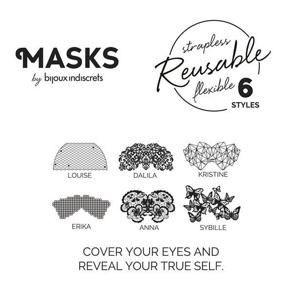 Masque Louise - Noir – Bijoux Indiscrets – vue 9