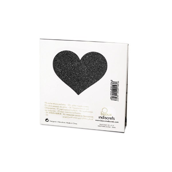 Flash – Cache-tétons Coeur – Noir – Bijoux Indiscrets – vue 7