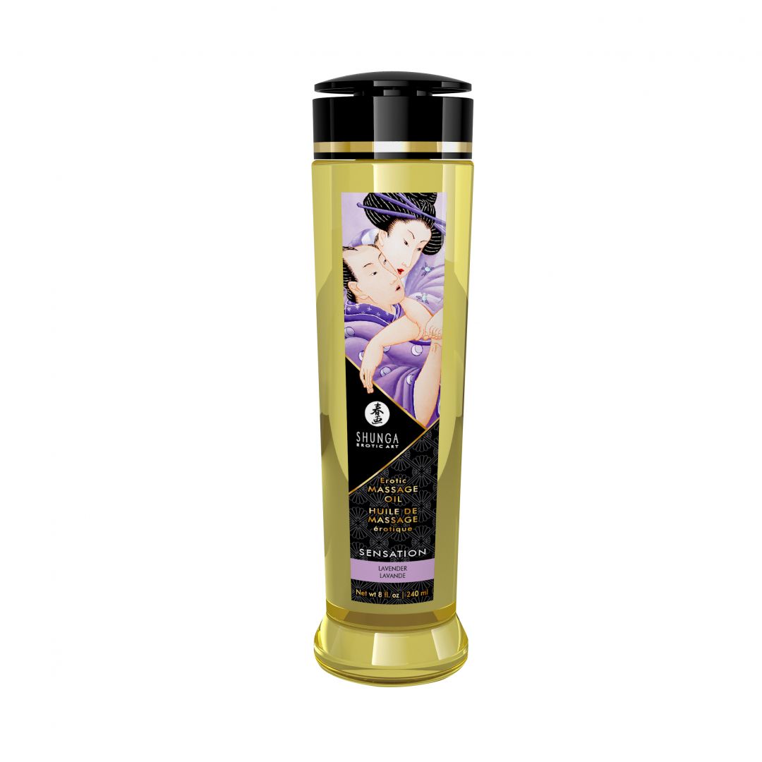 Huile de massage érotique – Sensation – Lavande – 240 ml – Shunga – vue 1
