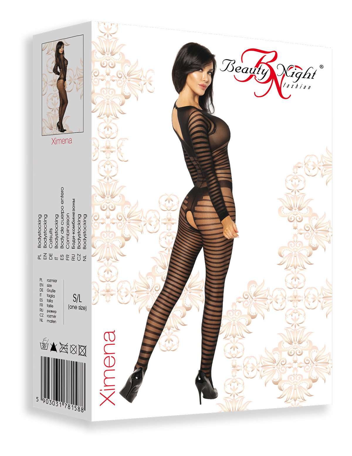 Ximena Bodystocking - Noir – Beauty Night – vue 4