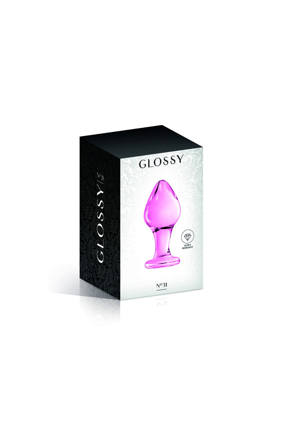 Plug anal boule en verre rose n°31 Glossy