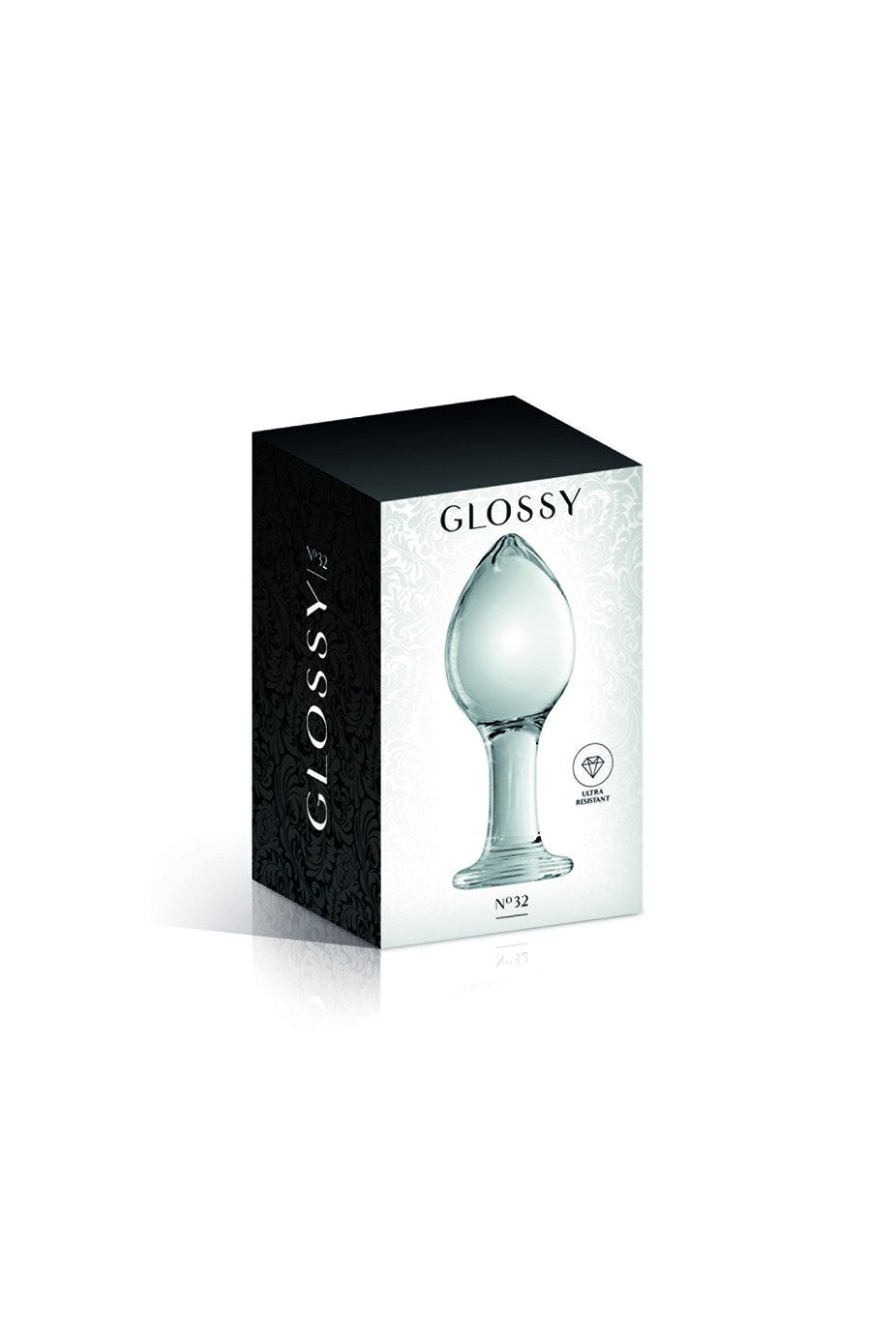 Plug anal boule en verre transparent n°32 Glossy