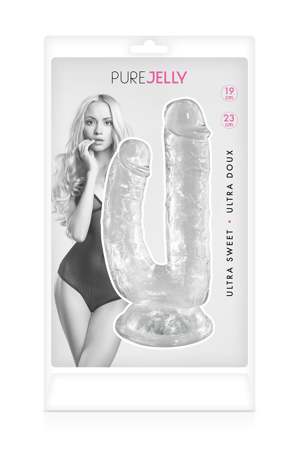 Double gode ventouse transparent