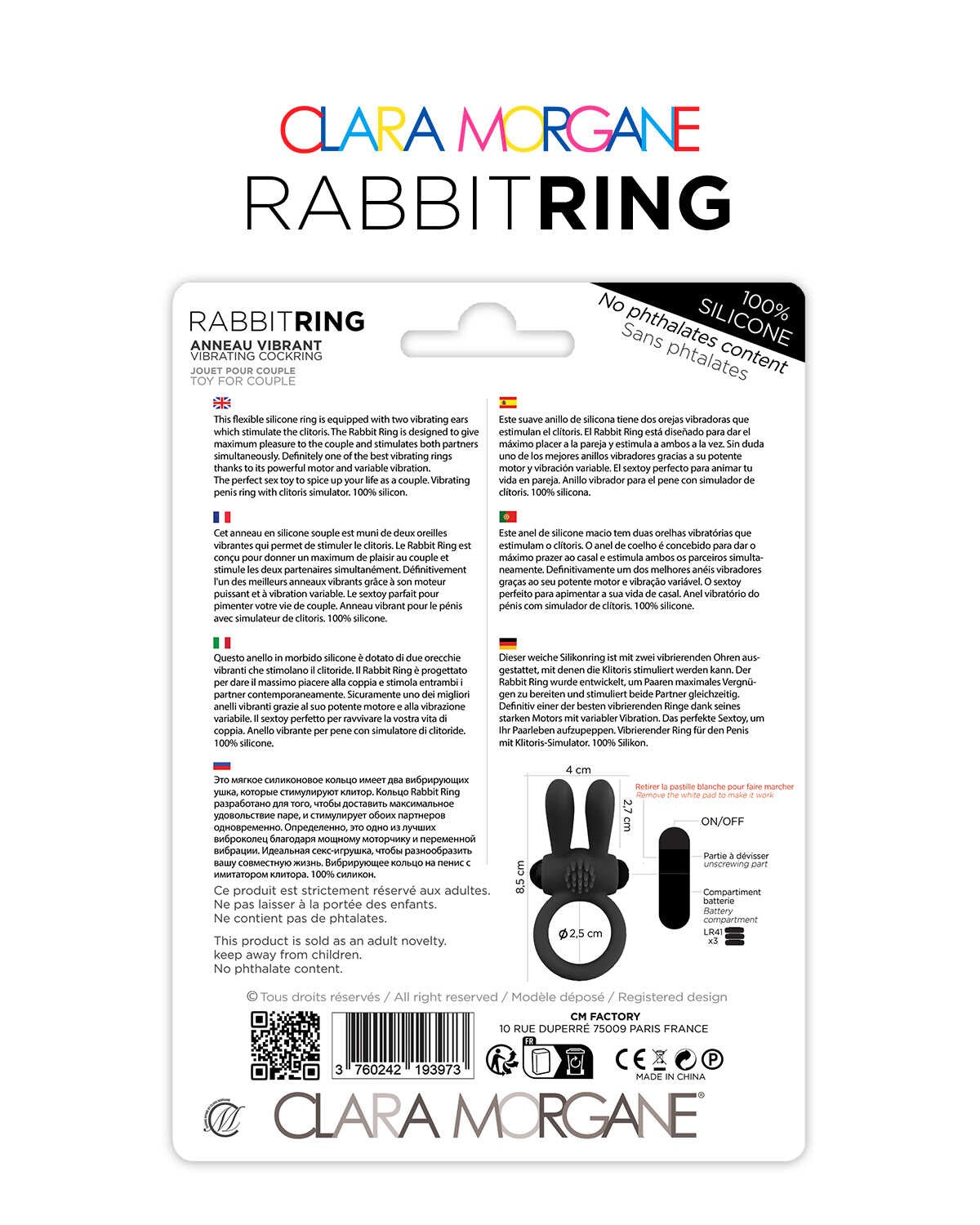 Rabbit Ring Clara Morgane - Noir – Clara Morgane – vue 3