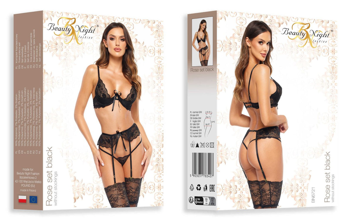 Rose ensemble 3 pièces – Noir – Beauty Night – vue 8