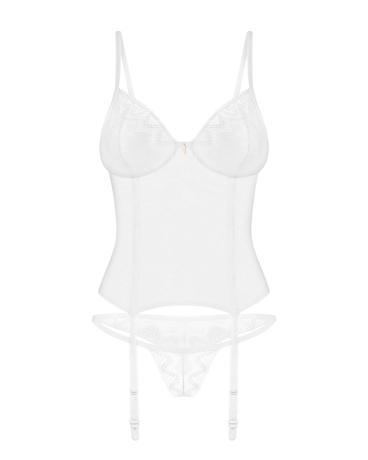 Alissium corset et string – Blancs – Obsessive – vue 8