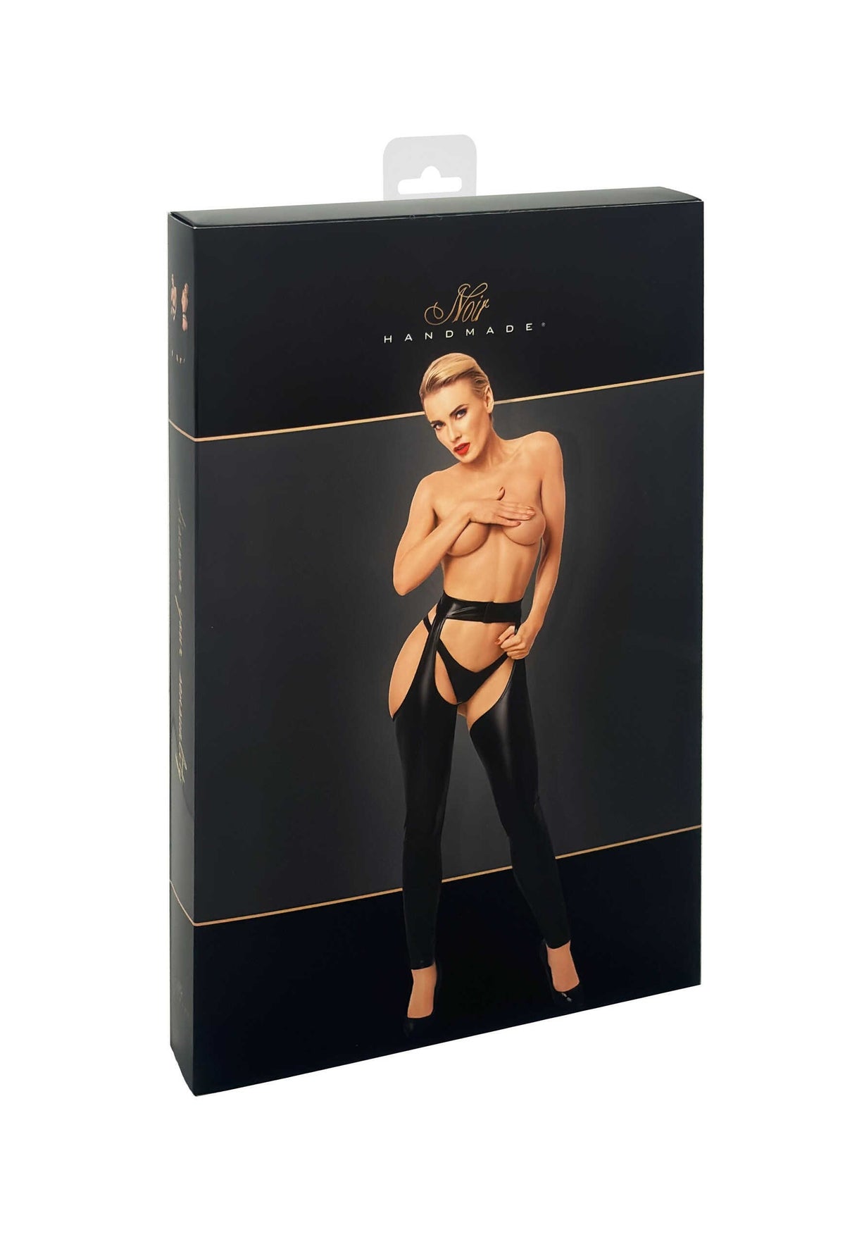 F323 Rebel wetlook chaps – Noir Handmade – vue 9