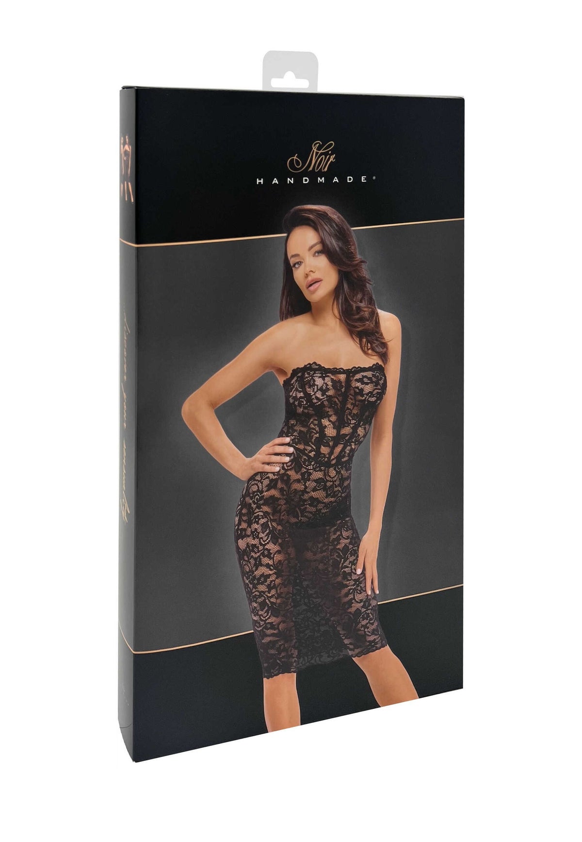 F301 Catalyst – Robe midi à lacets – Noir Handmade – vue 7