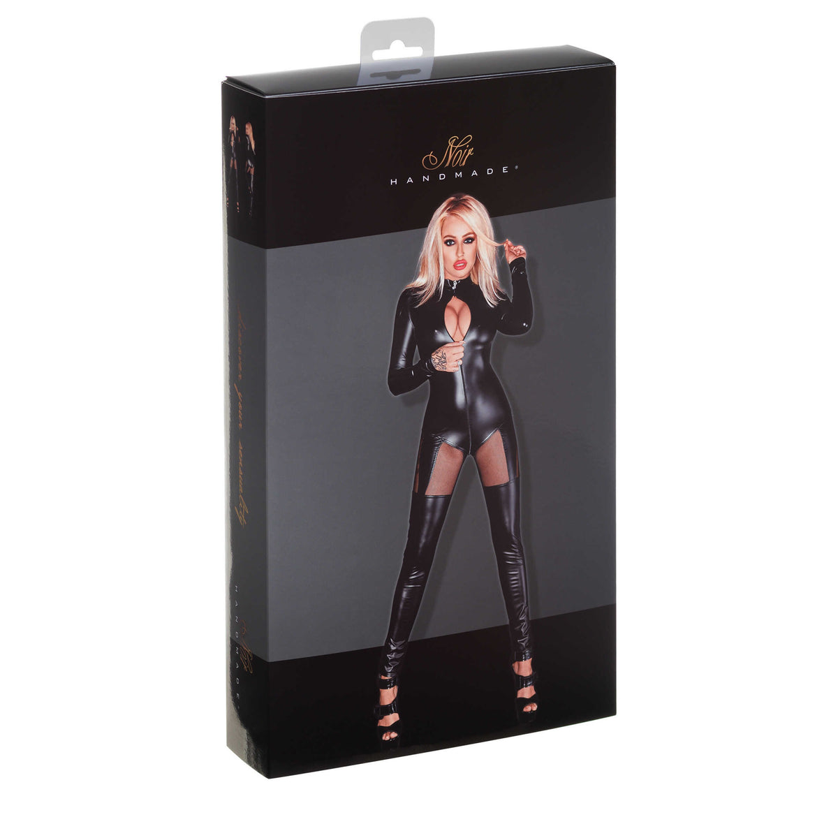 F136 Powerwetlook overall – Noir Handmade – vue 3
