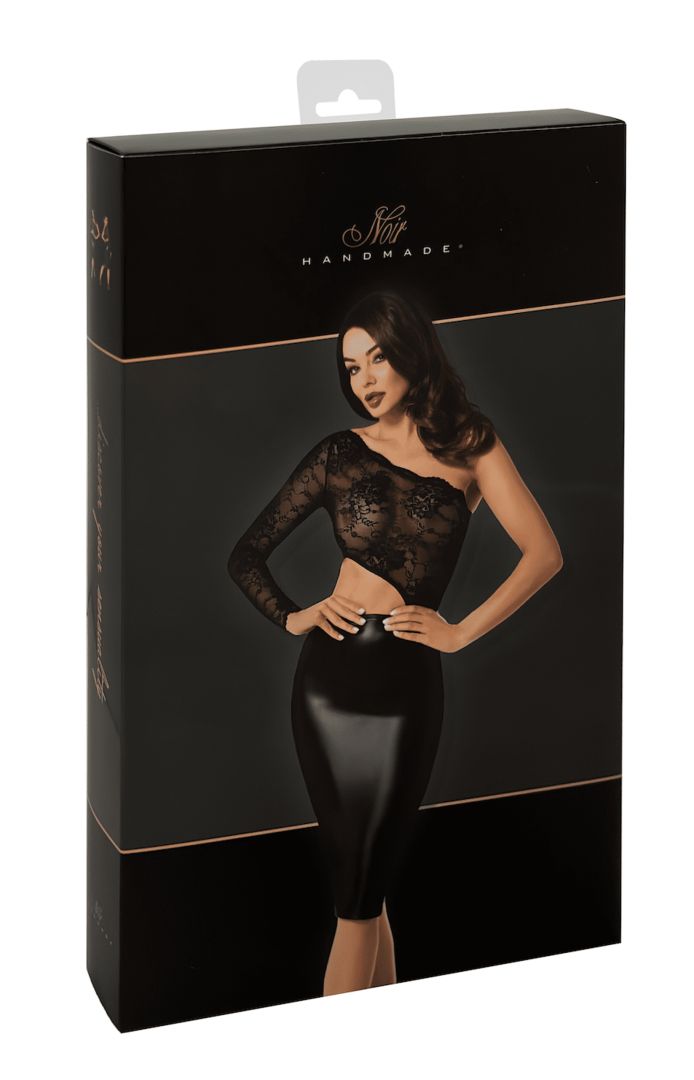 F339 Midi Robe Erotica – Noir Handmade – vue 8