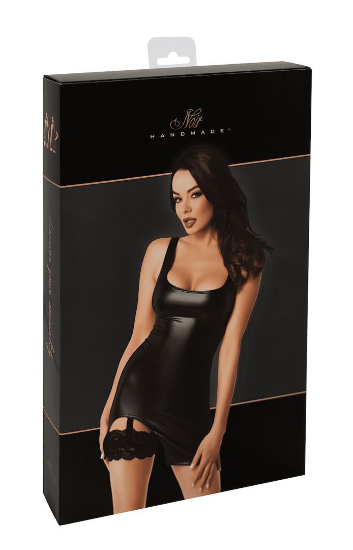 F344 Mini robe en veloutine – Noir Handmade – vue 2