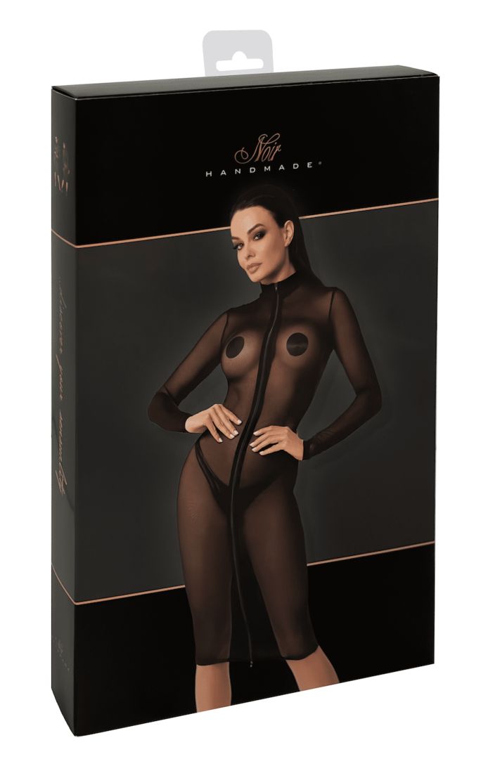 F347 Midi Robe Ecstasy – Noir Handmade – vue 8
