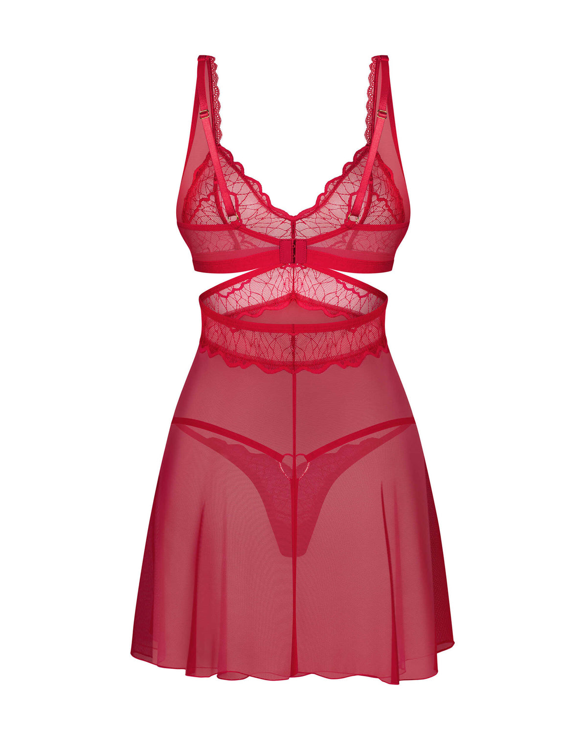 Cupide Desir babydoll et String – Rouge – Obsessive – vue 3