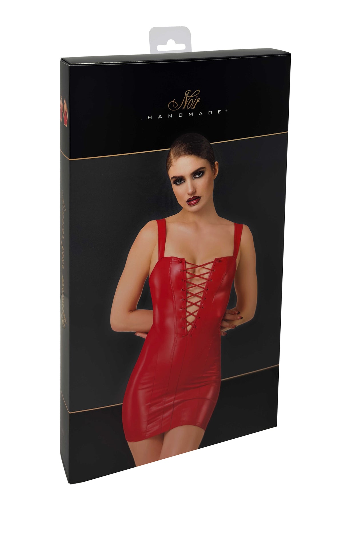 F364 Bombshell mini robe lacée red – Noir Handmade – vue 8