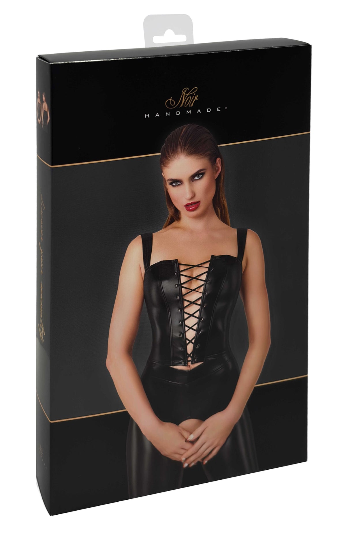 F365 Vixen Corset Top lacé – Noir Handmade – vue 8