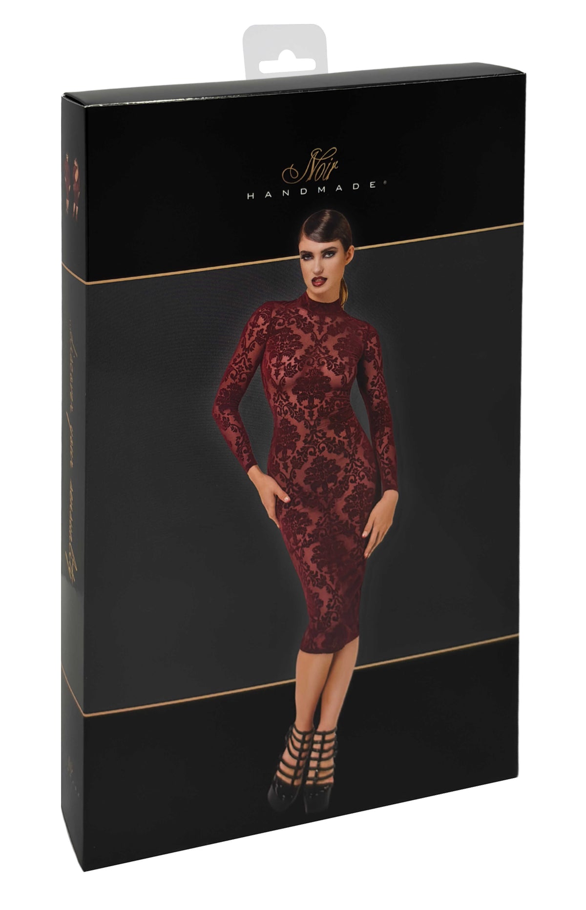 F384 Kink Royal Robe mi-longue – Noir Handmade – vue 9