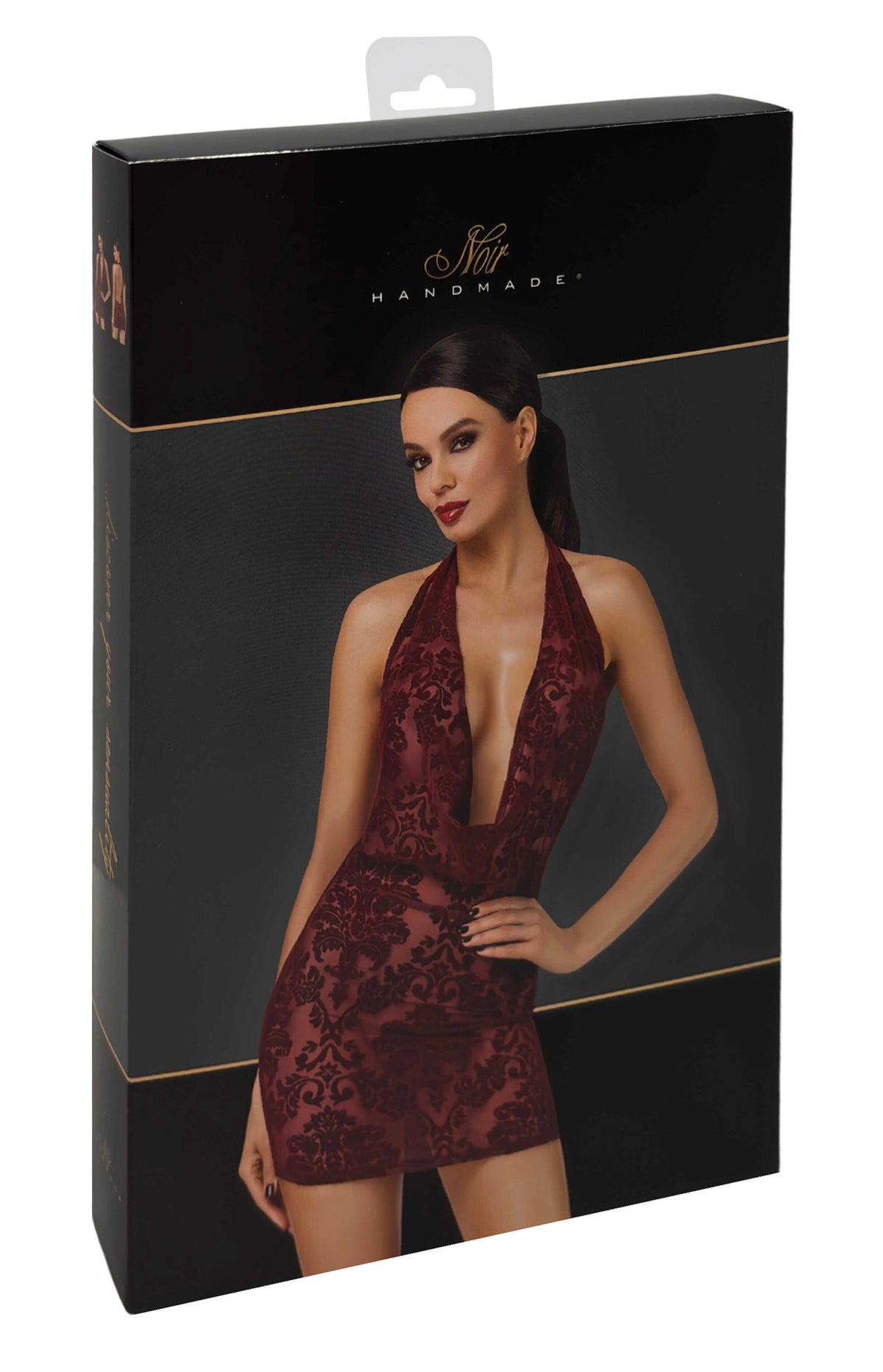 F385 Kink Royal Cascade mini robe – Noir Handmade – vue 10