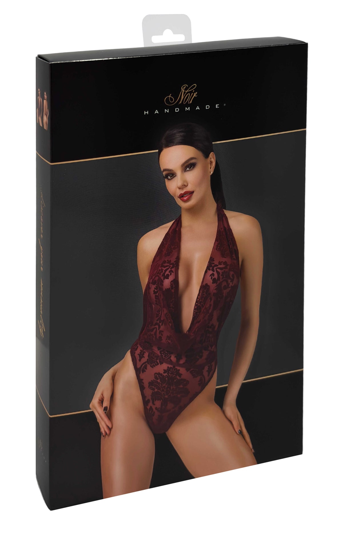 F386 Kink Royal Cascade Bodysuit – Noir Handmade – vue 9