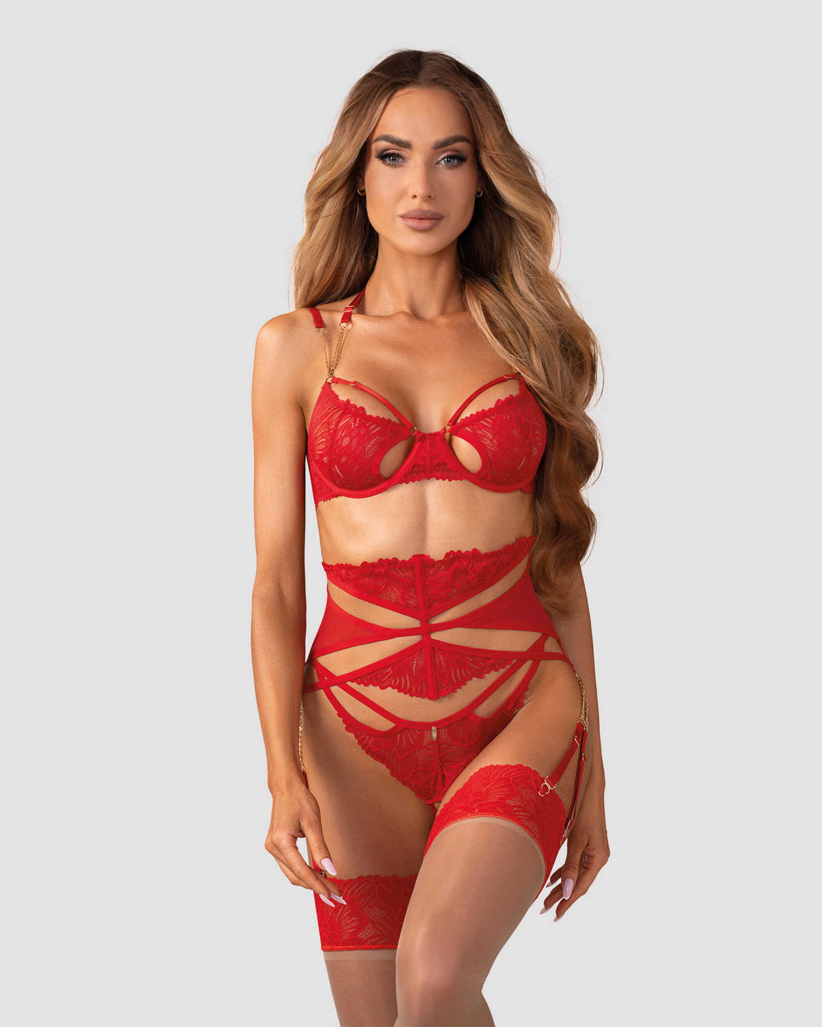 Matildea ensemble lingerie ouvert rouge – Obsessive – vue 8