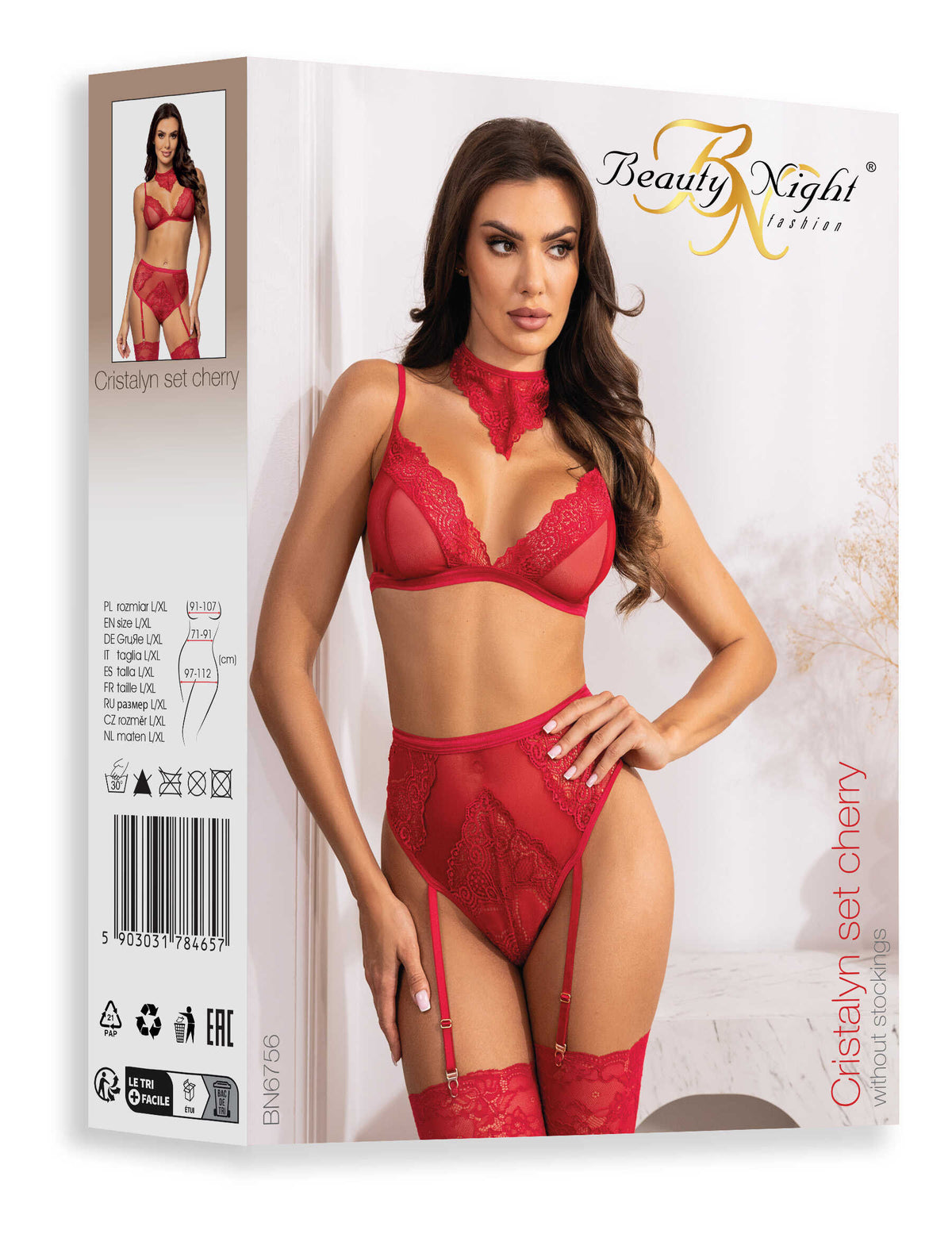 Cristalyn ensemble lingerie – Cherry – Beauty Night – vue 19