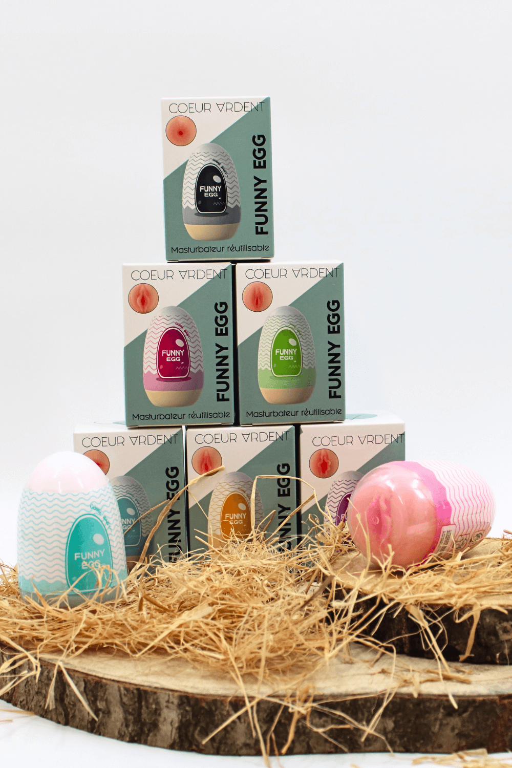 Gaine Masturbatrice Réutilisable FUNNY EGG – Design Réaliste Bouche – Coeur Ardent – vue 8