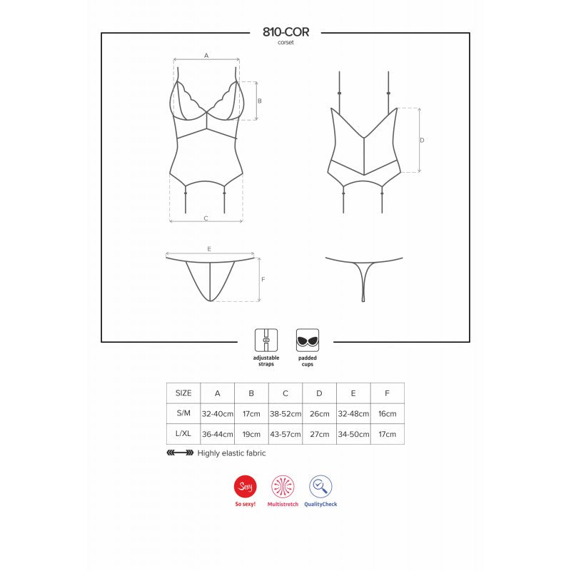 810-COR-2 Guêpière – Blanc – Obsessive