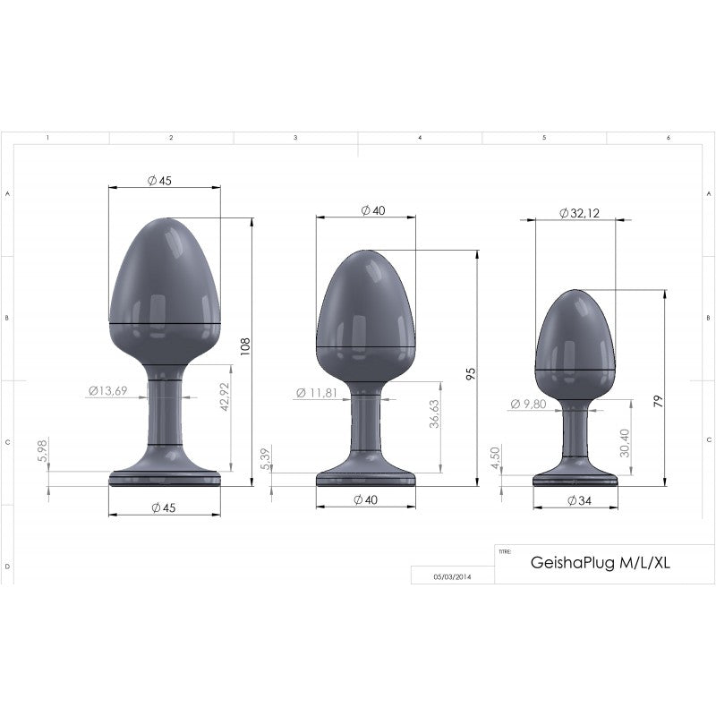 Plug anal bijou Geisha Diamond M noir et blanc Dorcel