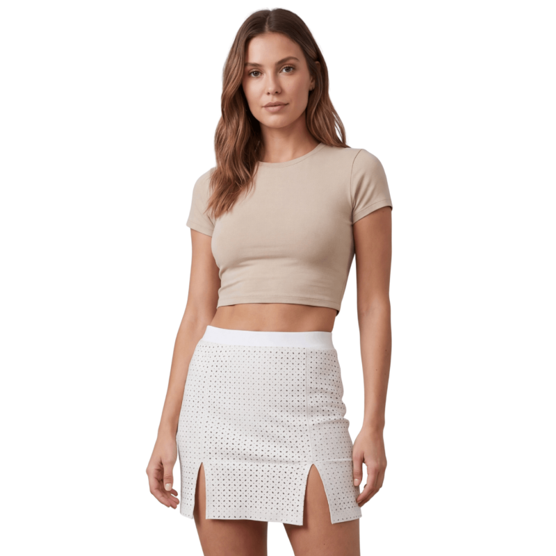 Jupe courte blanche Cassandra Be lily Mode