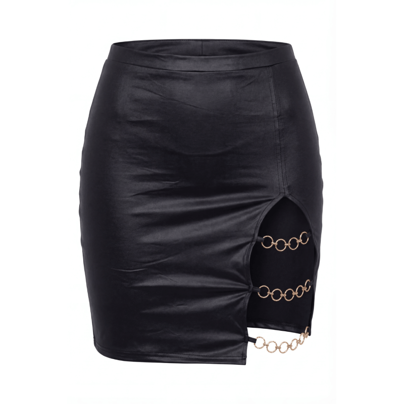 Jupe courte noire Elena fendue sur le côté – Be lily Mode