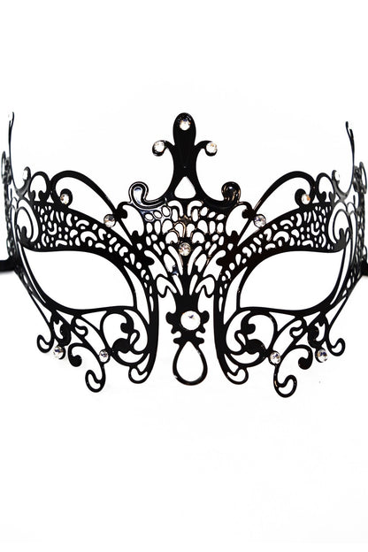 Masque vénitien Lucia rigide noir avec strass – Be Lily Accessories – vue 2
