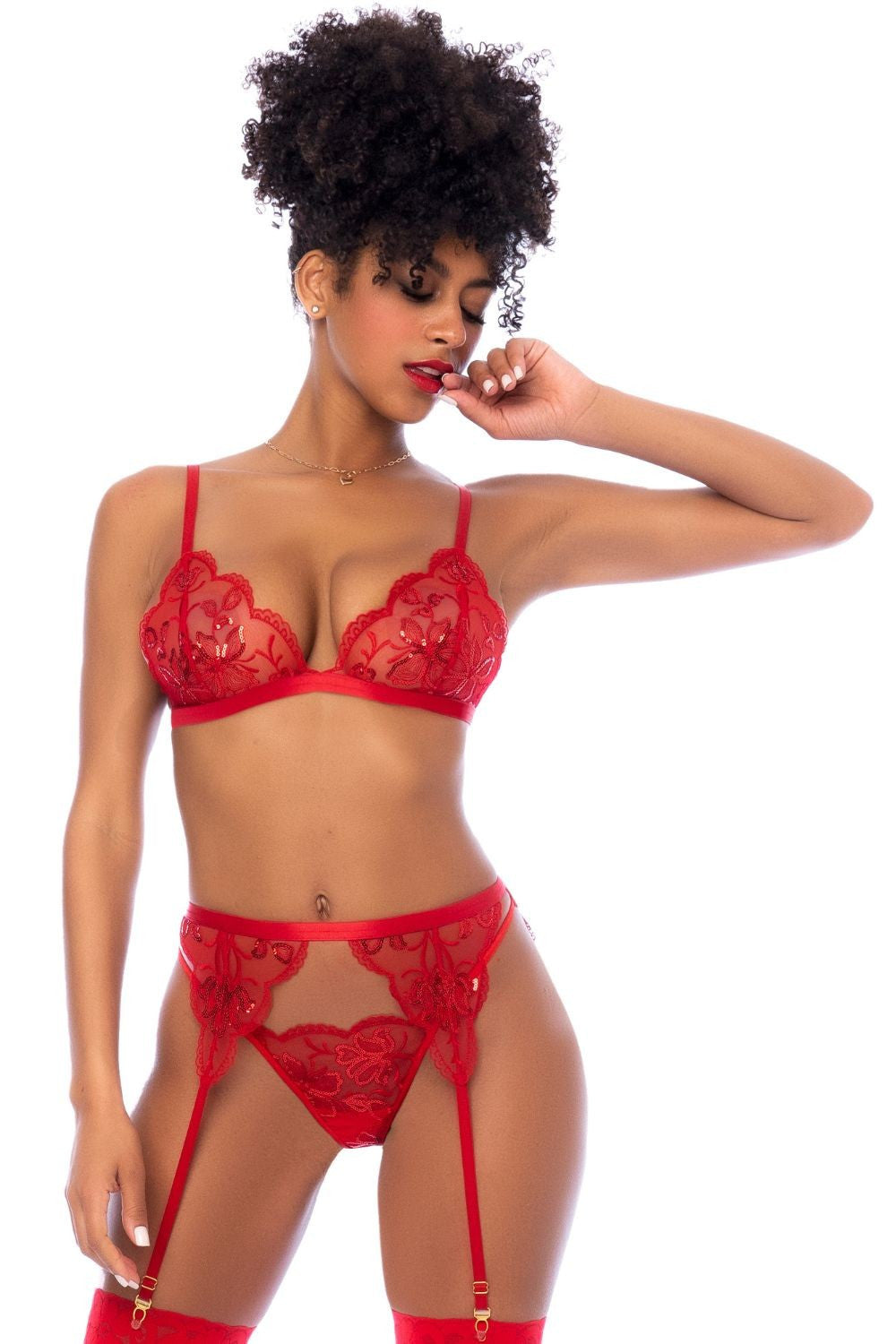 Ensemble 3 pièces rouge – Mapalé – vue 1