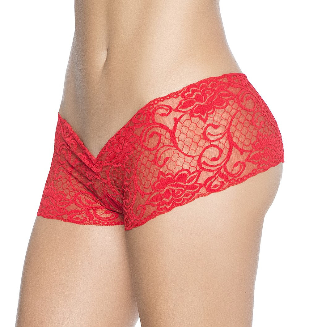 Shorty ouvert à l'entrejambe rouge – Mapalé – vue 1