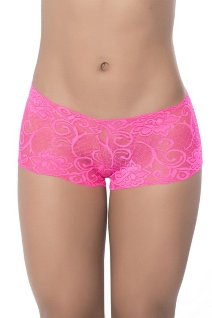 Boyshort dentelle Hot pink – Mapalé – vue 1