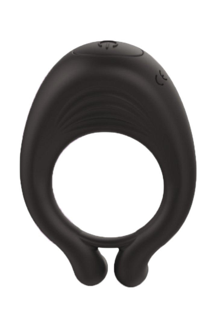 OCTAVE, Cockring Noir dans un silicone médical doux avec 1 mode de vibration – Coeur Ardent – vue 1