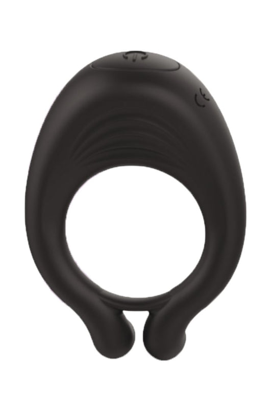 OCTAVE, Cockring Noir dans un silicone médical doux avec 1 mode de vibration – Coeur Ardent – vue 1