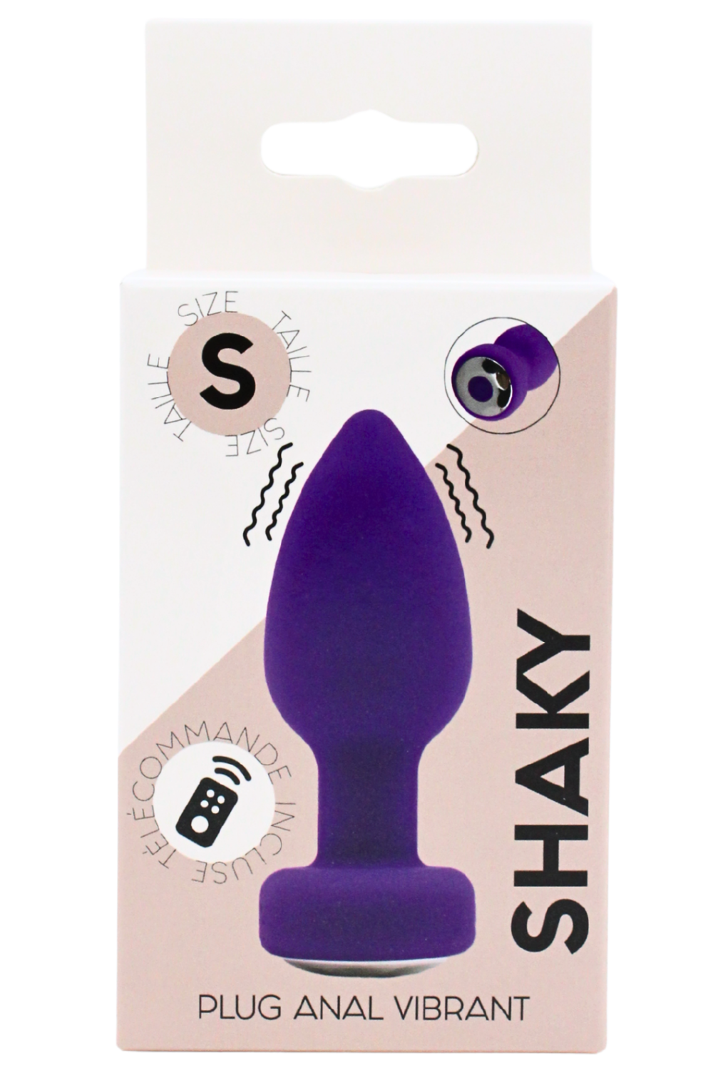 Plug Anal Vibrant Télécommandé SHAKY Violet – Coeur Ardent – vue 2