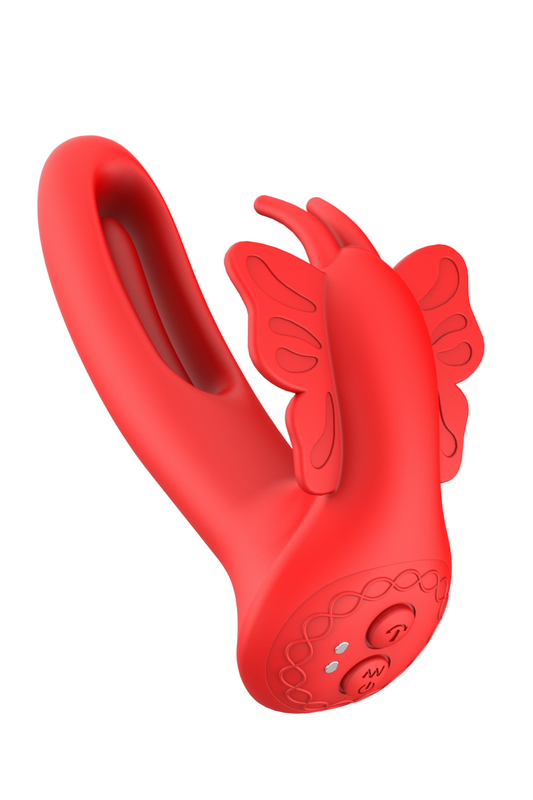 Vibromasseur FLY PULSE Papillon à Double Action Télécommandé – Coeur Ardent – vue 1