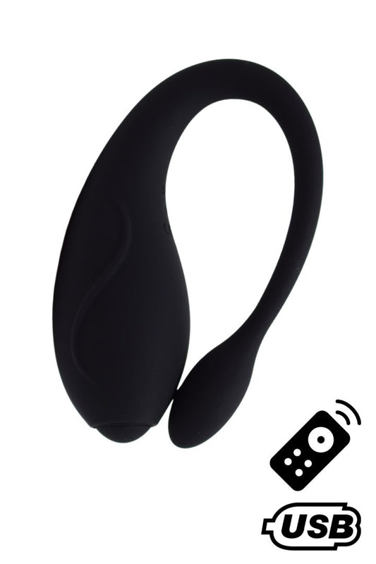 TANDEM Noir, stimulateur pour couple USB avec télécommande en silicone médical – Coeur Ardent – vue 1