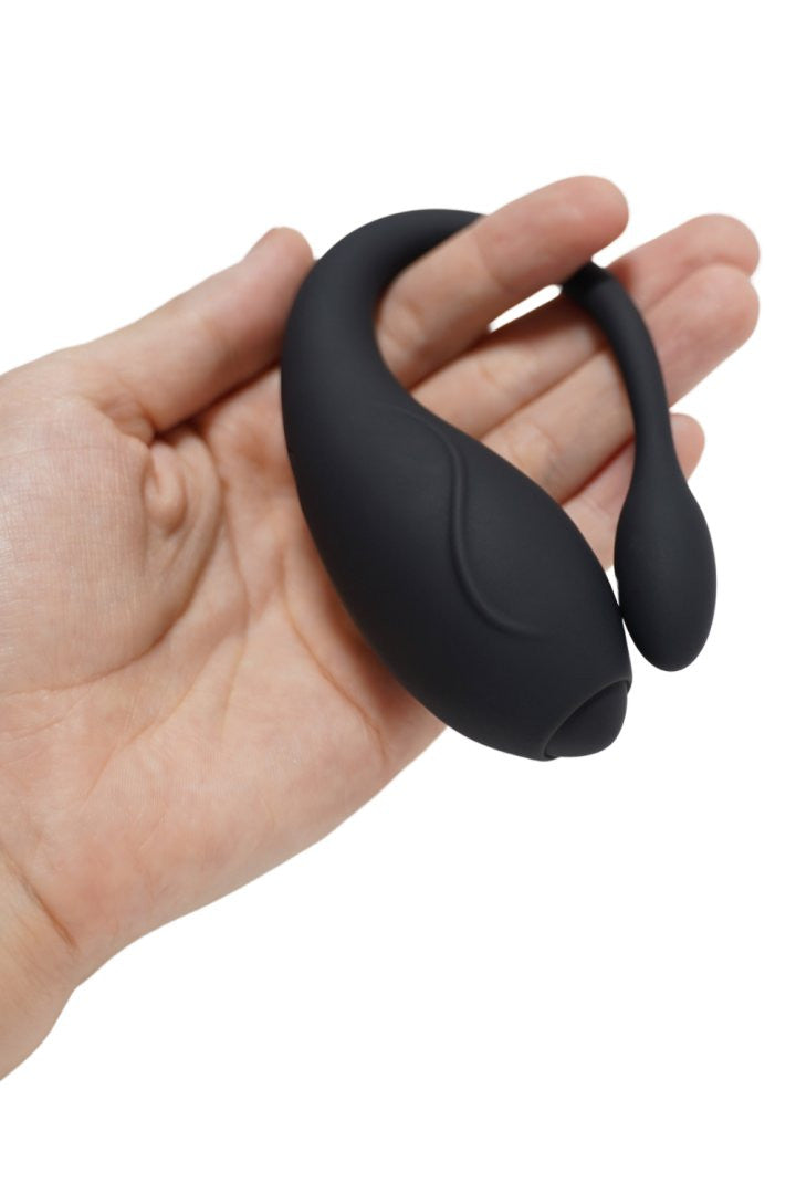 TANDEM Noir, stimulateur pour couple USB avec télécommande en silicone médical – Coeur Ardent – vue 3