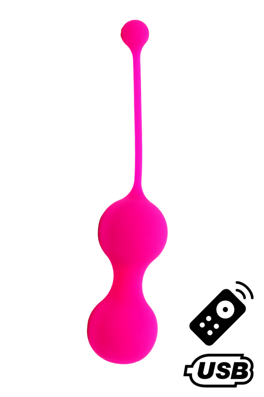 MINA Rose, Boules de Geisha en silicone médical USB avec télécommande – Coeur Ardent – vue 1