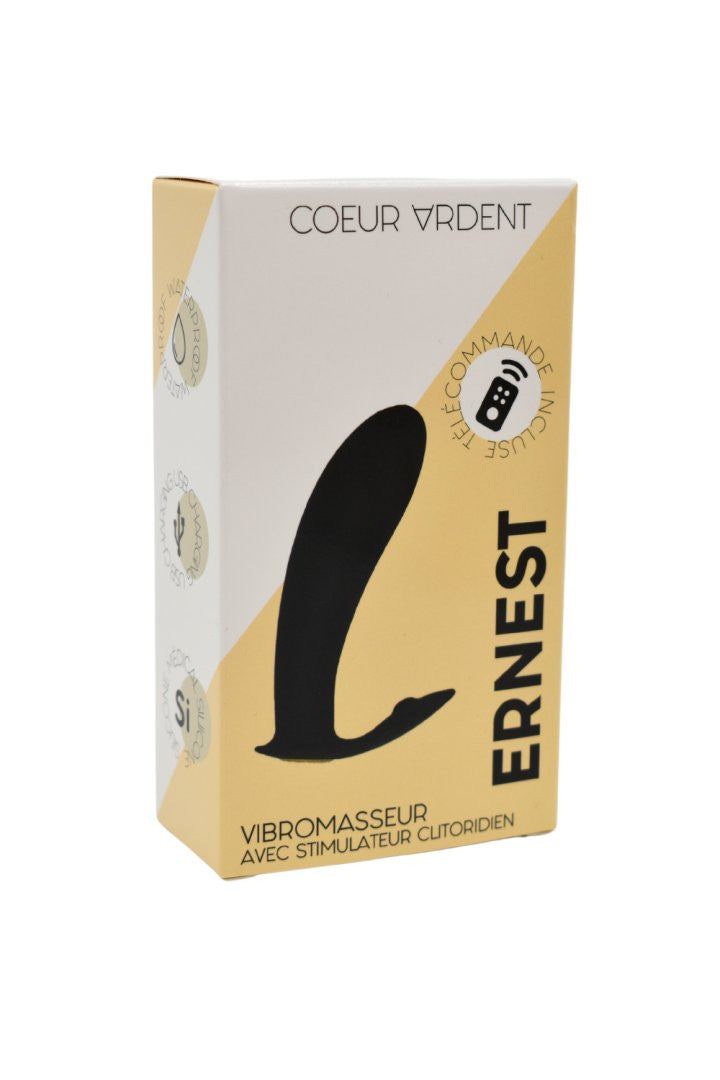ERNEST, Mini vibromasseur avec stimulateur clitoridien USB, avec télécommande – Coeur Ardent – vue 2