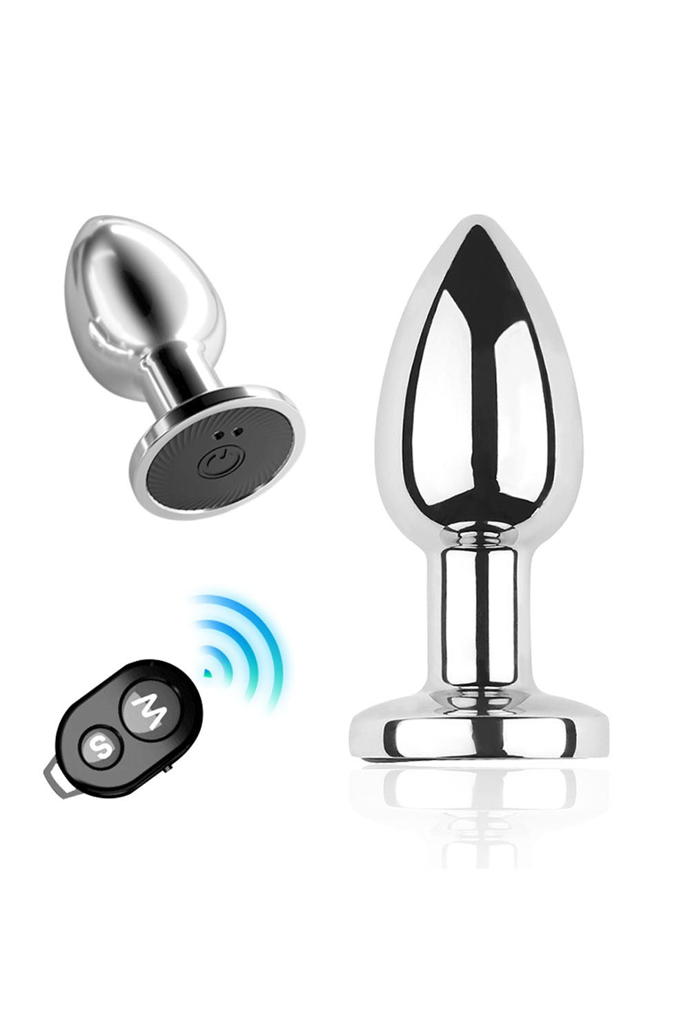 Plug vibrant acier inoxydable anal taille M avec télécommande, USB BOOTY – Coeur Ardent – vue 5