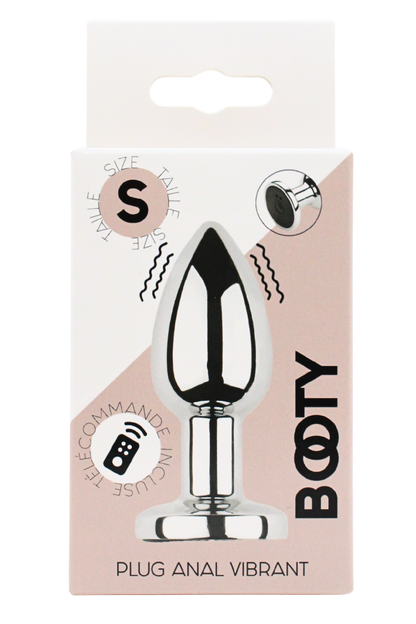 Plug vibrant acier inoxydable anal taille S avec télécommande, USB BOOTY – Coeur Ardent – vue 2