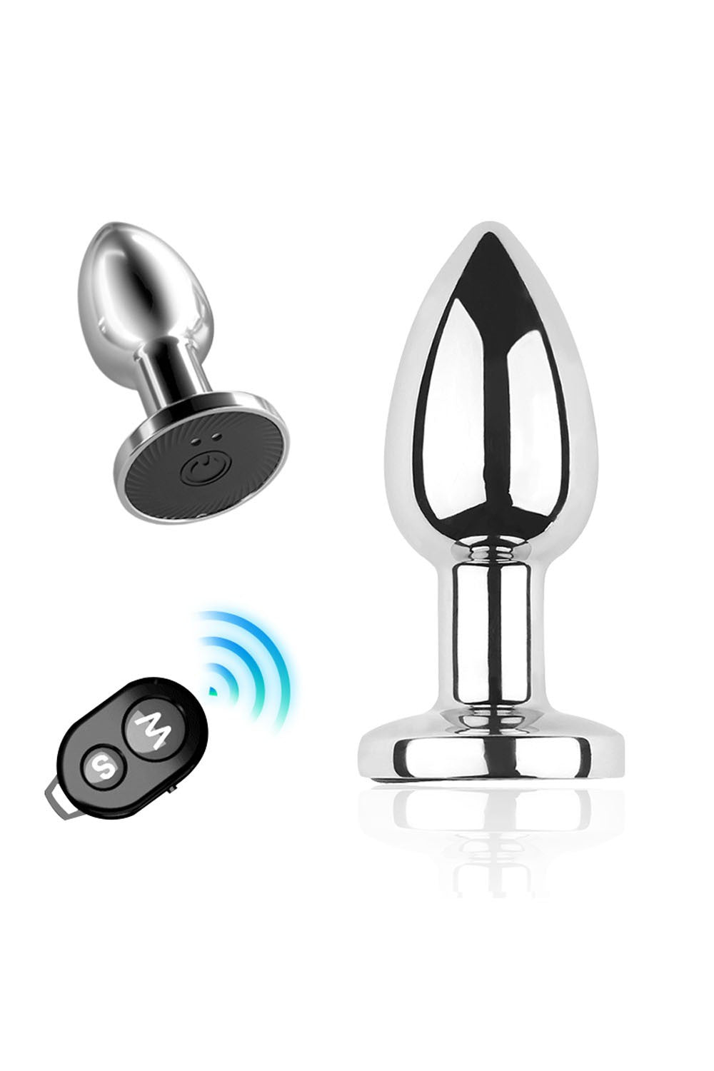 Plug vibrant acier inoxydable anal taille S avec télécommande, USB BOOTY – Coeur Ardent – vue 5