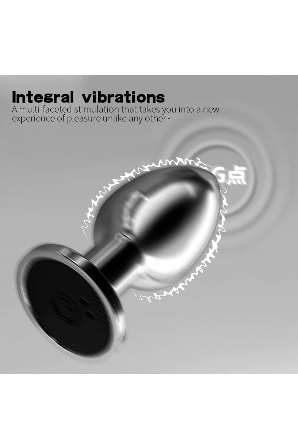 Plug vibrant acier inoxydable anal taille S avec télécommande, USB BOOTY – Coeur Ardent – vue 7