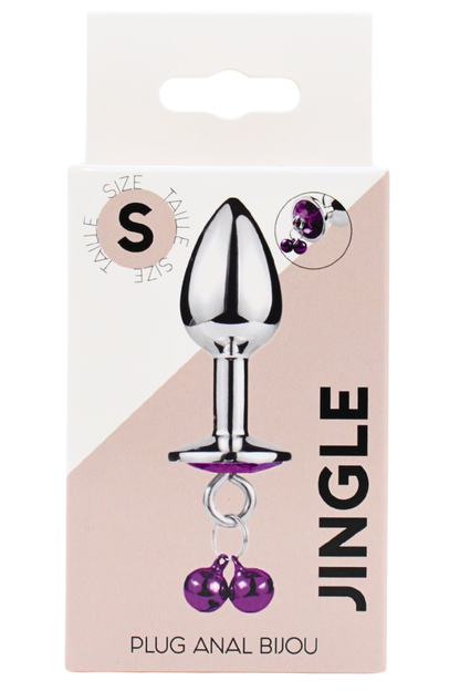 Plug bijou aluminium violet avec clochettes Taille S JINGLE – Coeur Ardent – vue 2