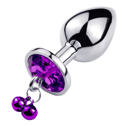 Plug bijou aluminium violet avec clochettes Taille S JINGLE – Coeur Ardent – vue 3