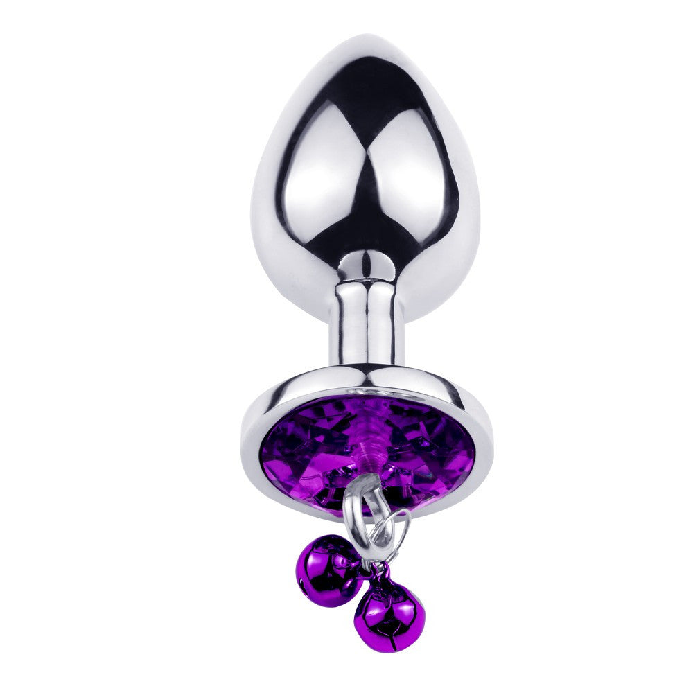 Plug bijou aluminium violet avec clochettes Taille S JINGLE – Coeur Ardent – vue 4